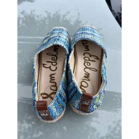 NWTs!!! Sam Edelman Women's Khloe Blue Stripe Espadrille Flats Size 9M - Picture 4 of 6
